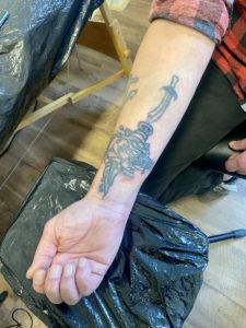 Good Karma Tattoo, Cover-Up, vorher